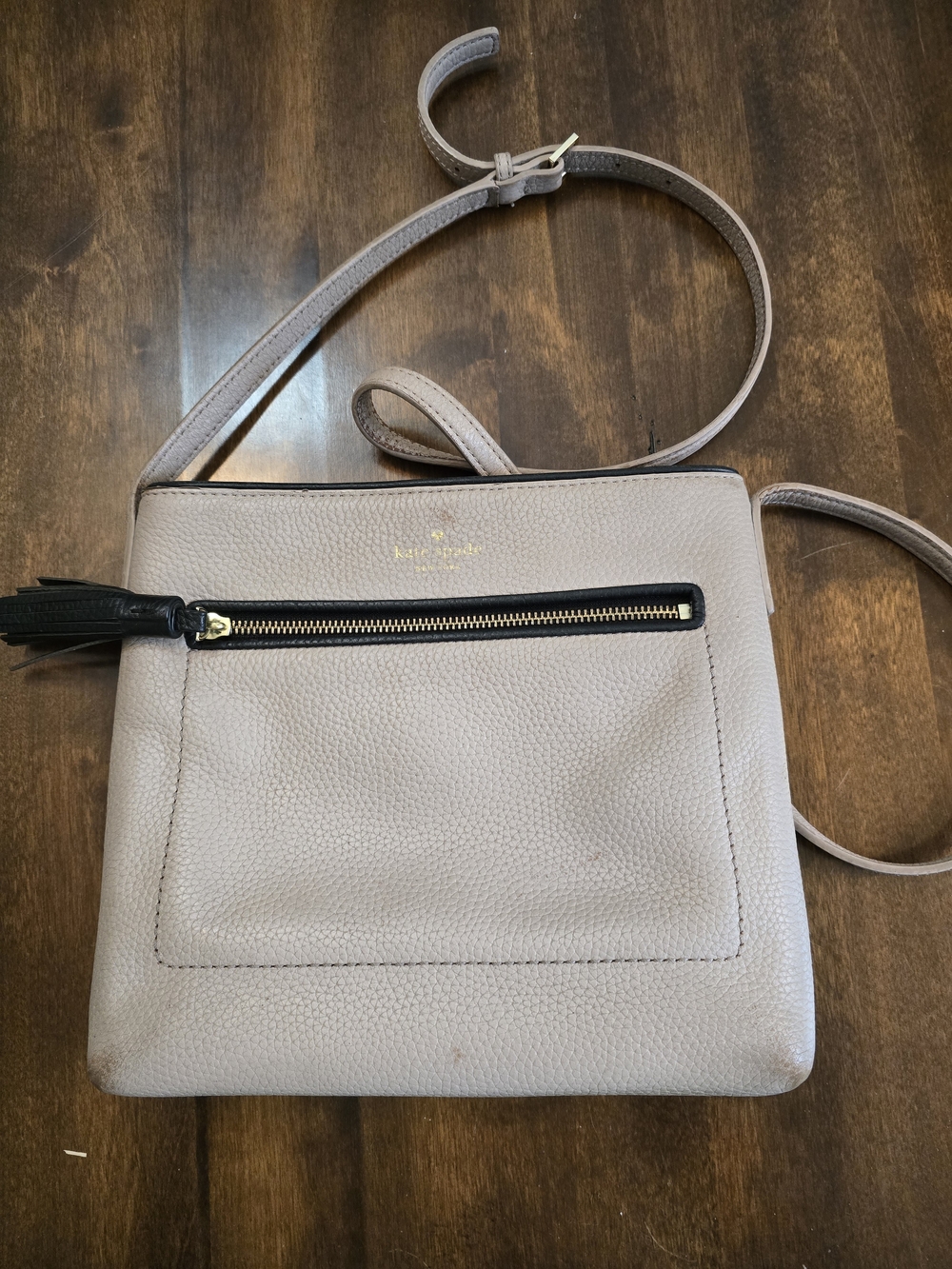 Kate Spade Pebbled Leather Crossbody Bag in Light Taupe